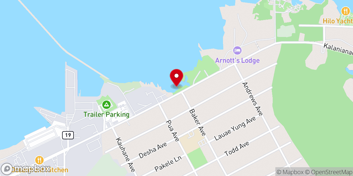 Map showing location of Keaukaha Beach Park