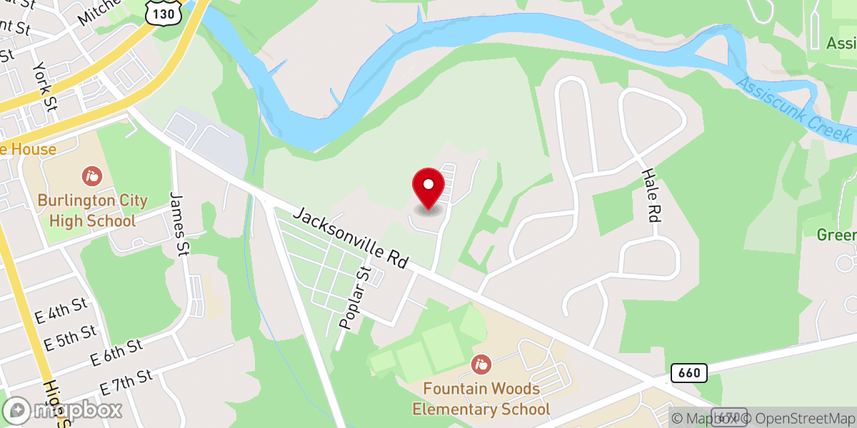 Map showing location of Christ Baptist Church