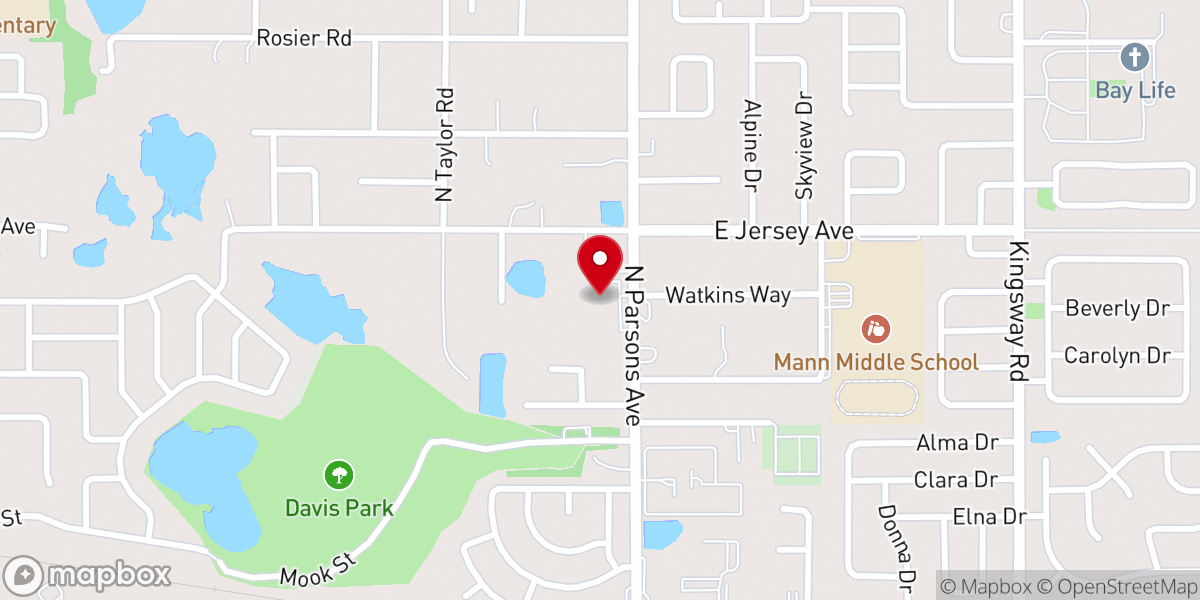 Map showing location of Cornerstone Baptist Church