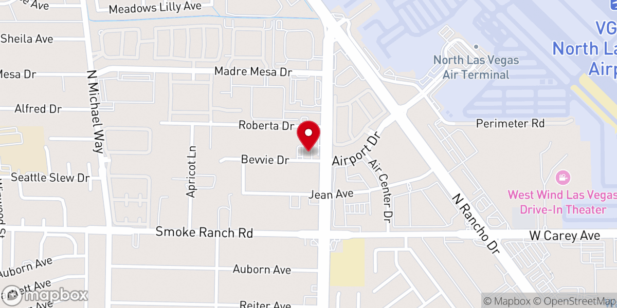 Map showing location of Desert Harvest Mission Church