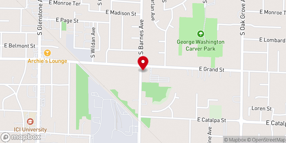 Map showing location of East Grand Church of Christ