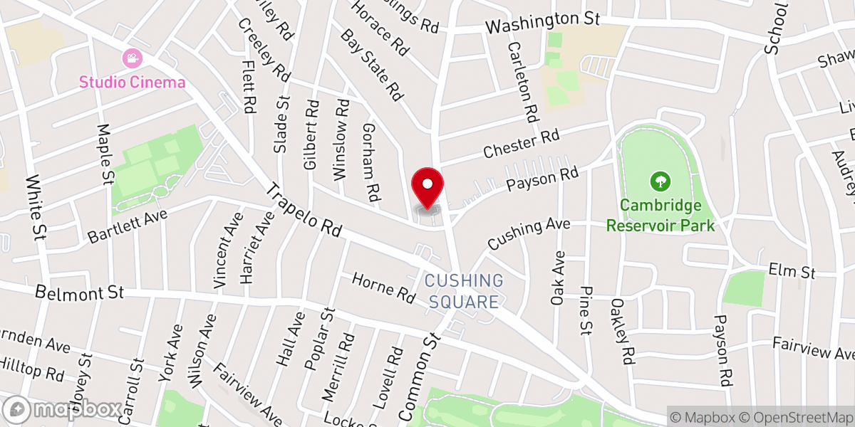 Map showing location of Boston Central Korean Evangelical Church (보스톤 중앙 성결 교회)