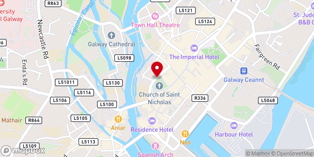 Map showing location of Lynch Memorial Window