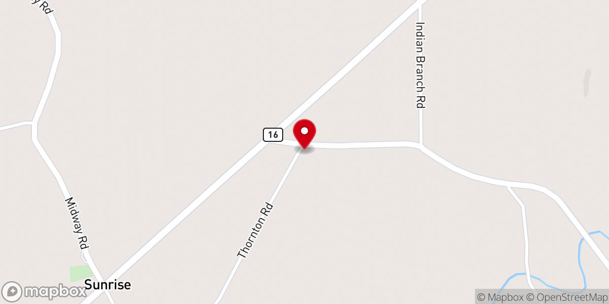 Map showing location of County Line Church