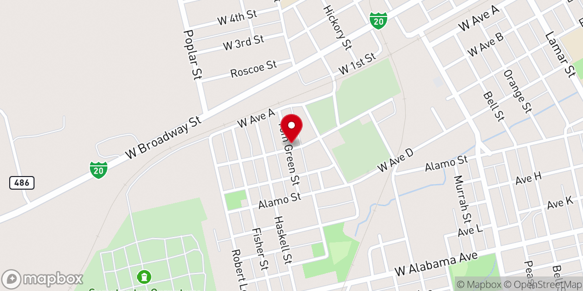 Map showing location of Greater Zion Baptist Church