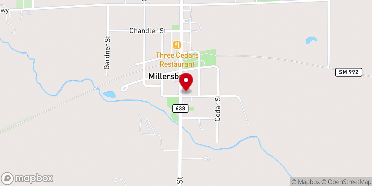 Map showing location of Village of Millersburg, Michigan