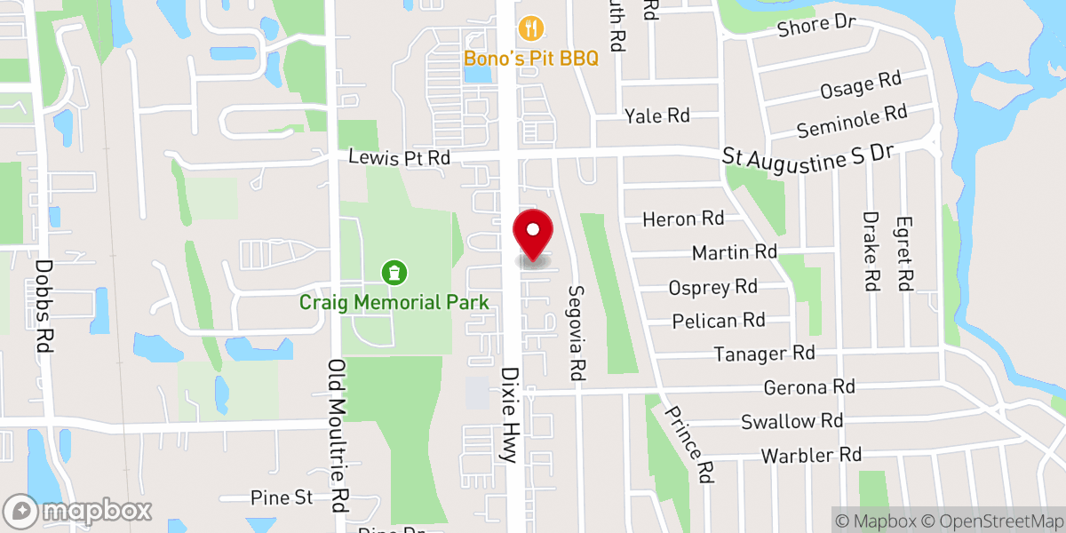 Map showing location of New Life Christian Church, St. Augustine