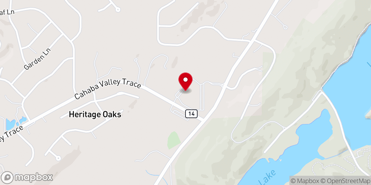 Map showing location of Oak Mountain Presbyterian Church, PCA