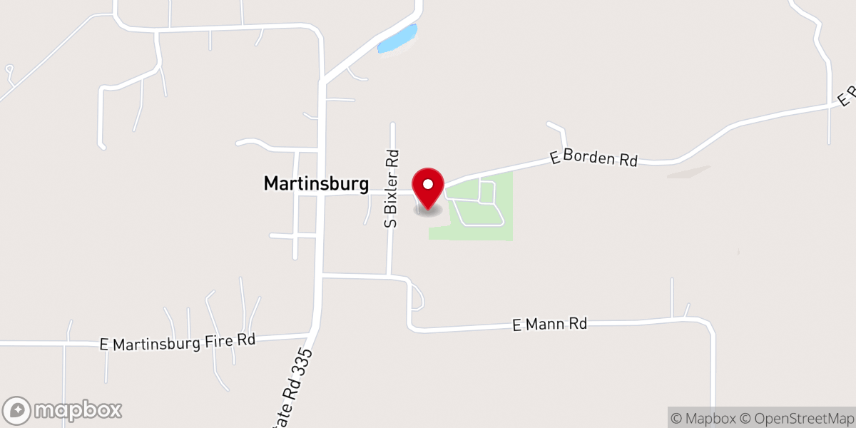 Map showing location of Martinsburg Church of Christ