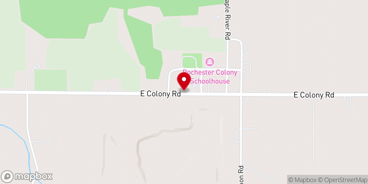 Map showing location of Duplain Church of Christ