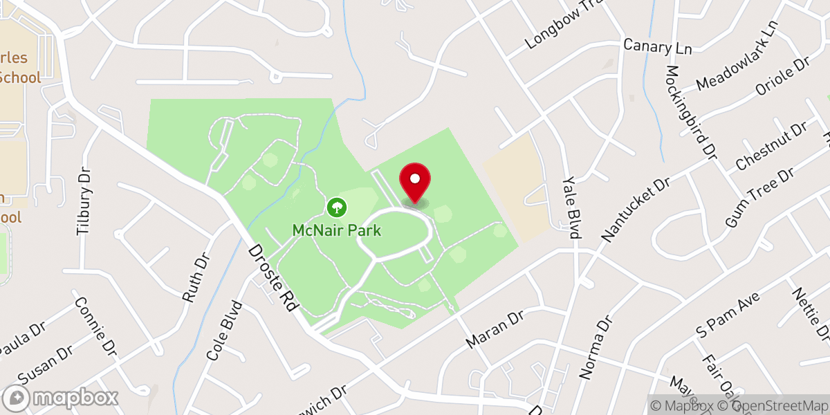 Map showing location of McNair Park