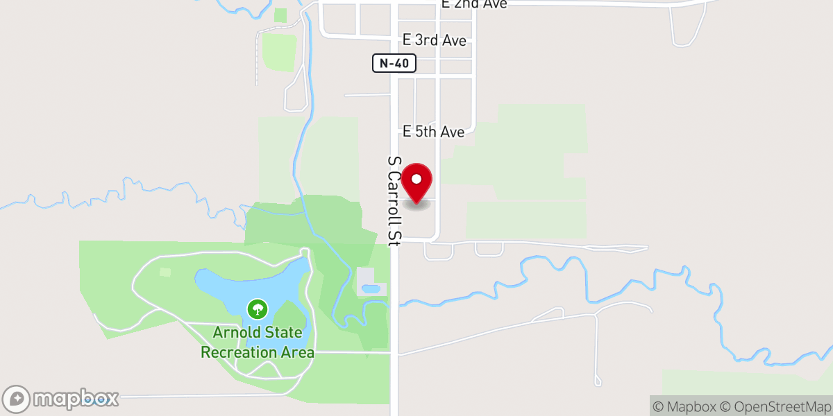 Map showing location of Arnold Baptist Church