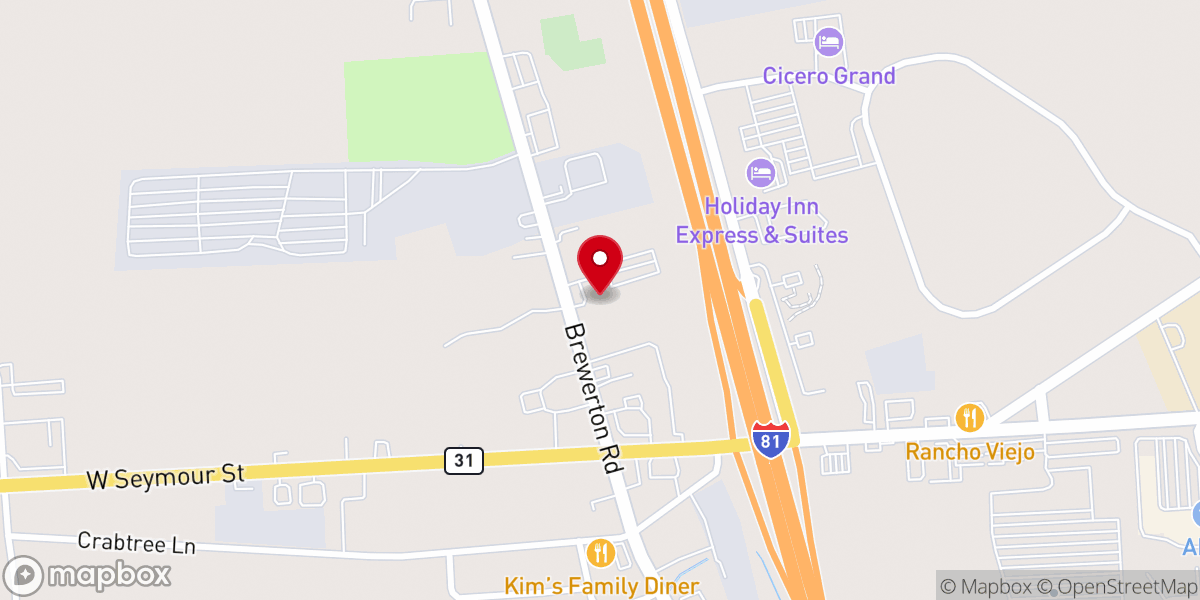 Map showing location of Cicero United Methodist Church