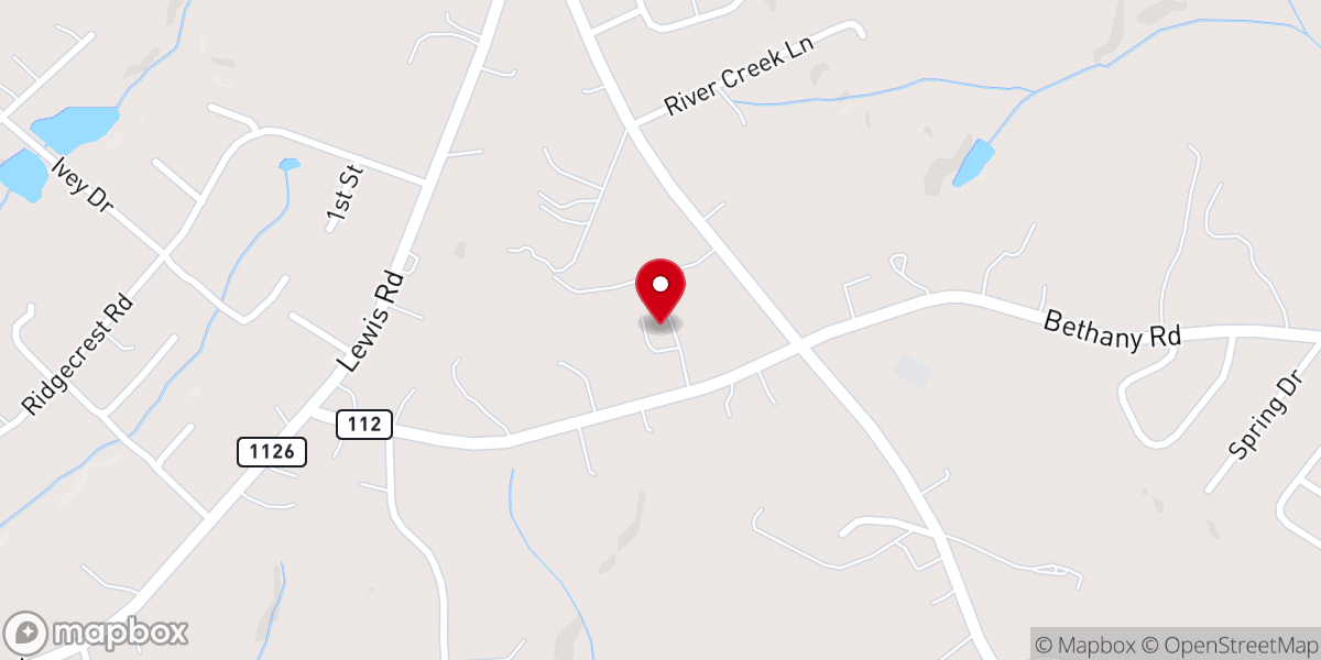 Map showing location of Southside Baptist Church