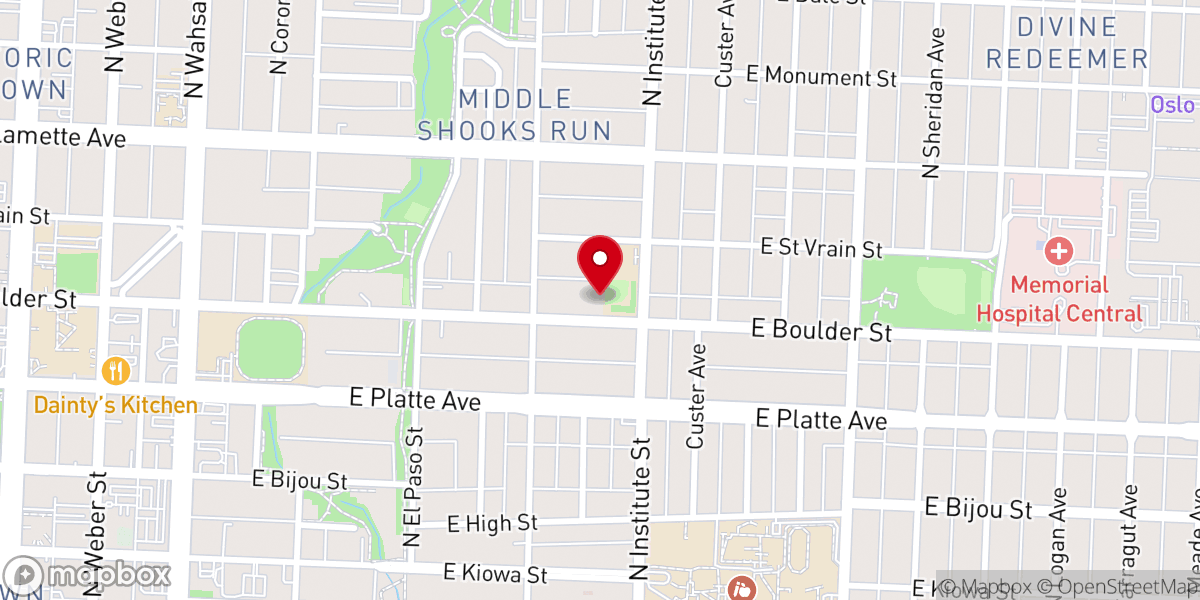 Map showing location of Boulder Street Church