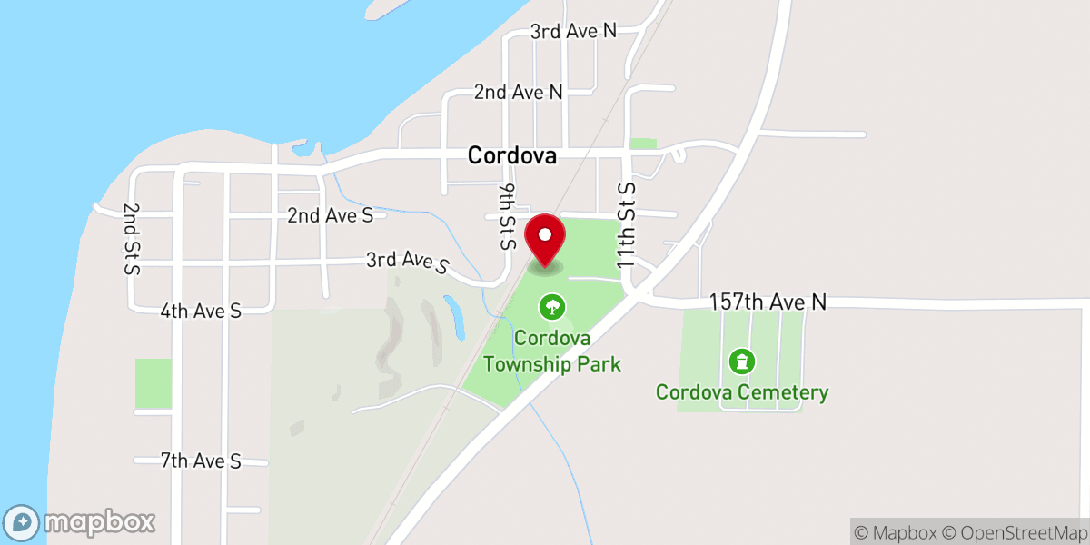 Map showing location of Cordova Township Civic Center