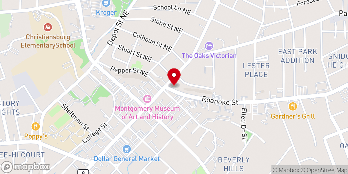 Map showing location of St Thomas Episcopal Church