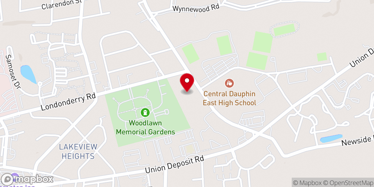 Map showing location of Harrisburg Pennsylvania Temple