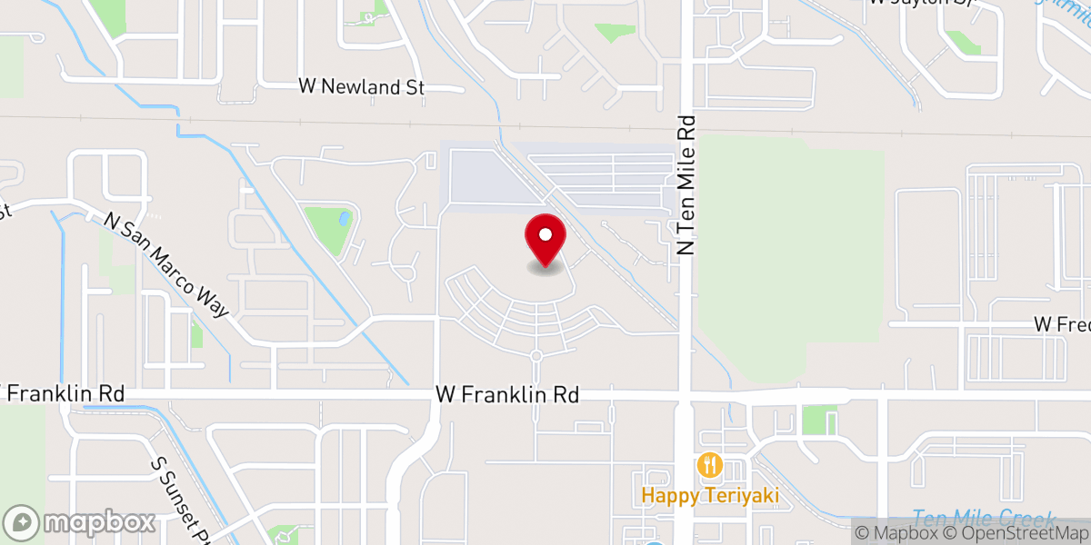 Map showing location of Ten Mile Christian Church