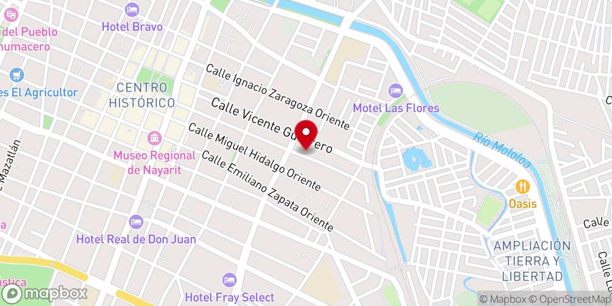 Map showing location of Purísimo Corazón De María