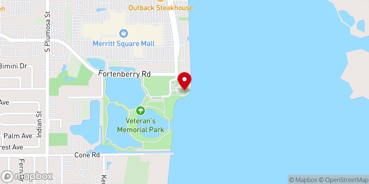 Map showing location of Brevard Veterans Memorial Center
