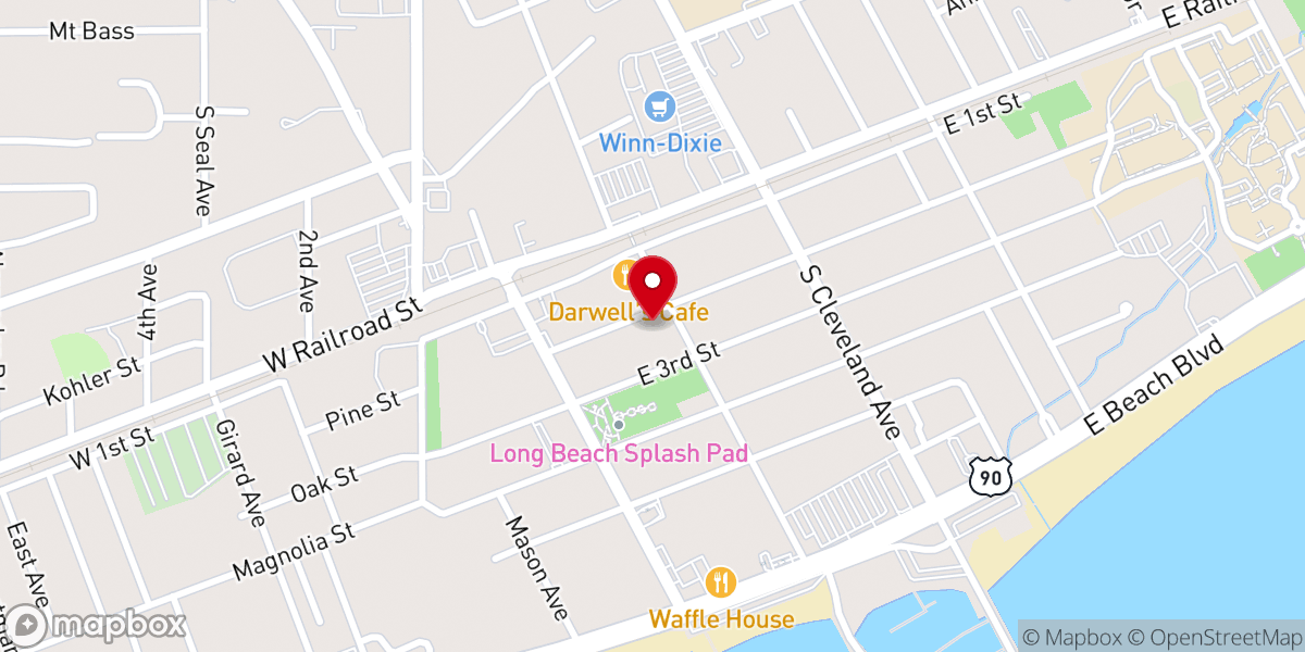 Map showing location of Long Beach Presbyterian Church (USA)