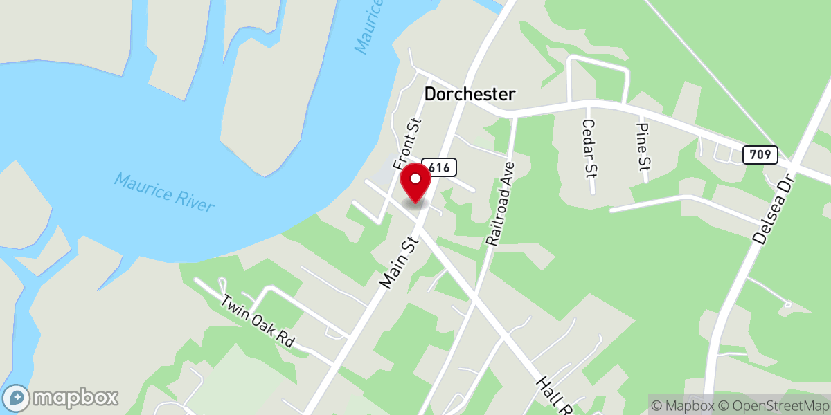 Map showing location of Dorchester United Methodist