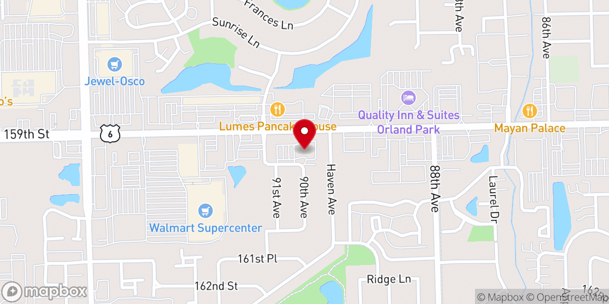 Map showing location of Christian Hills Church