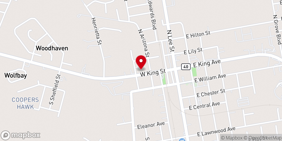 Map showing location of Abundant Harvest Baptist Church