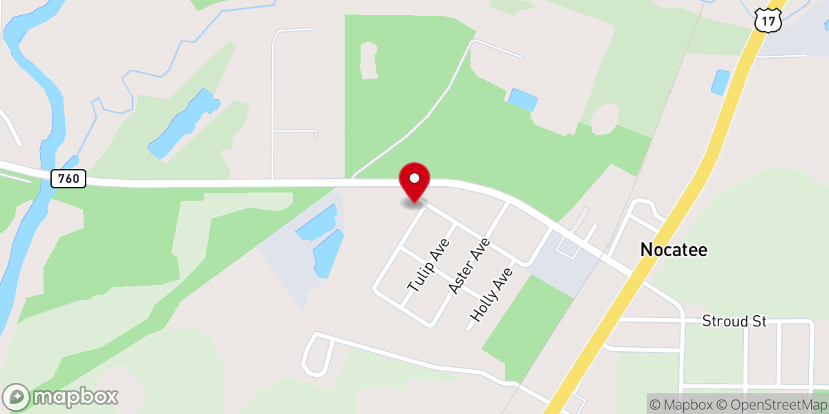 Map showing location of Ivey Chapel AME Church