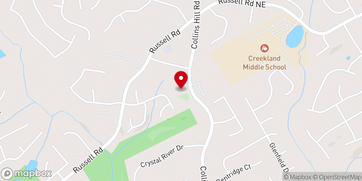 Map showing location of Collins Hill Baptist Church