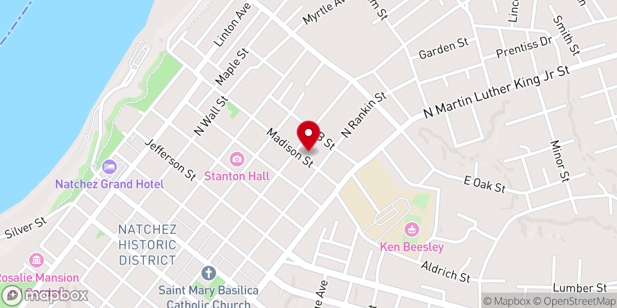 Map showing location of Rose Hill Baptist Church