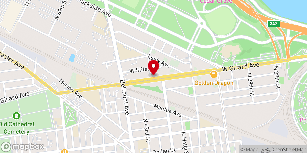 Map showing location of First African Presbyterian Church