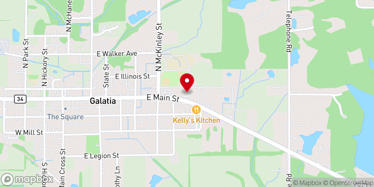 Map showing location of Fellowship Baptist Church