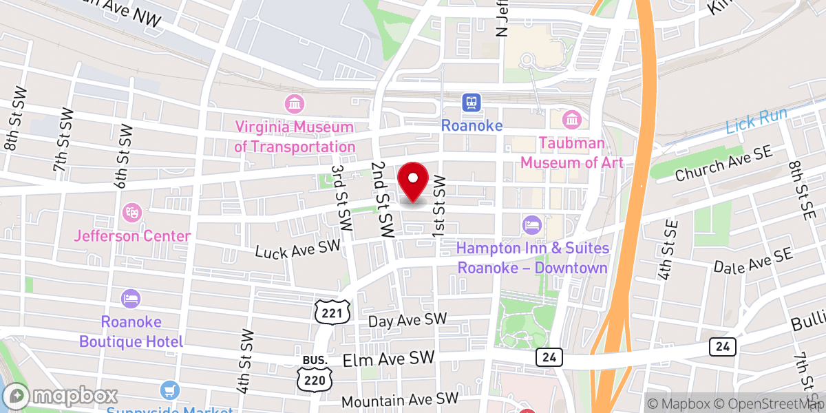 Map showing location of Church Avenue Garage