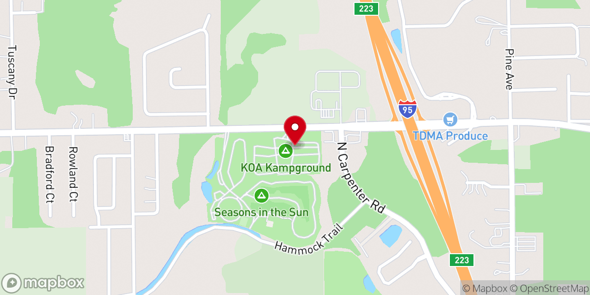 Map showing location of Cape Kennedy RV Resort
