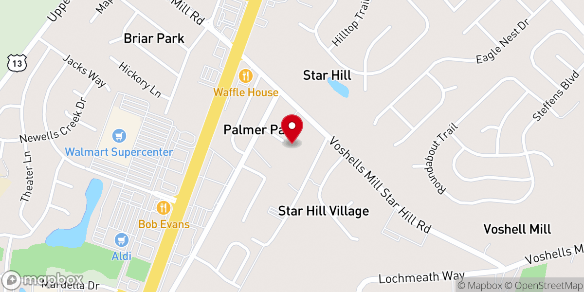 Map showing location of Star Hill Church