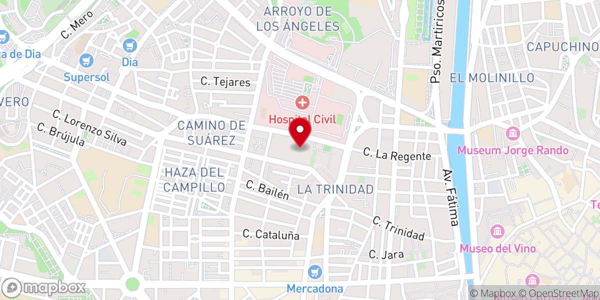Map showing location of Convento de la Trinidad