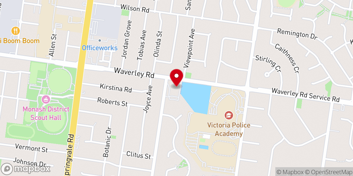 Map showing location of Glen Waverley Anglican Church