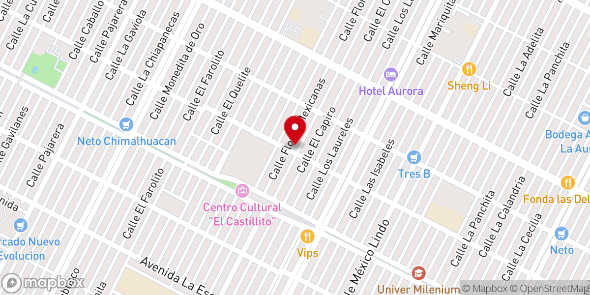 Map showing location of Iglesia de Dios Pentecostes México El Divino Redentor