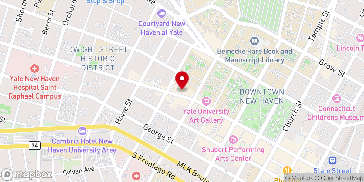 Map showing location of Graduate by Hilton New Haven