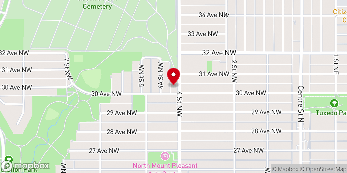 Map showing location of Our Lady of Peace Parish - Calgary Maronite Catholic Church