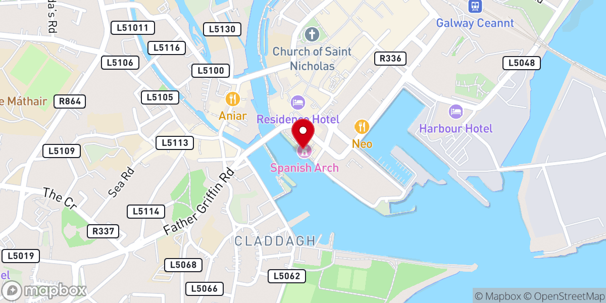 Map showing location of Spanish Arch