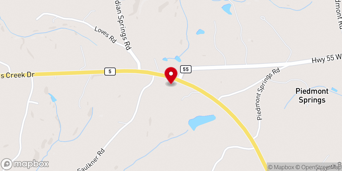 Map showing location of Faith Free Will Baptist Church