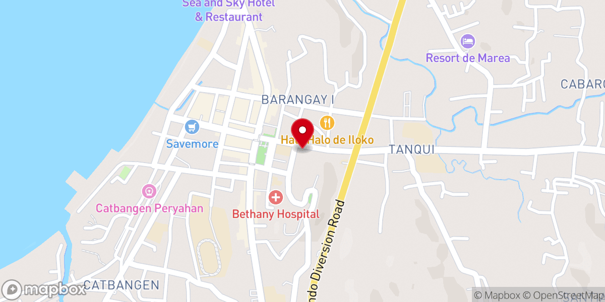 Map showing location of The Bible Baptist Church of San Fernando, La Union