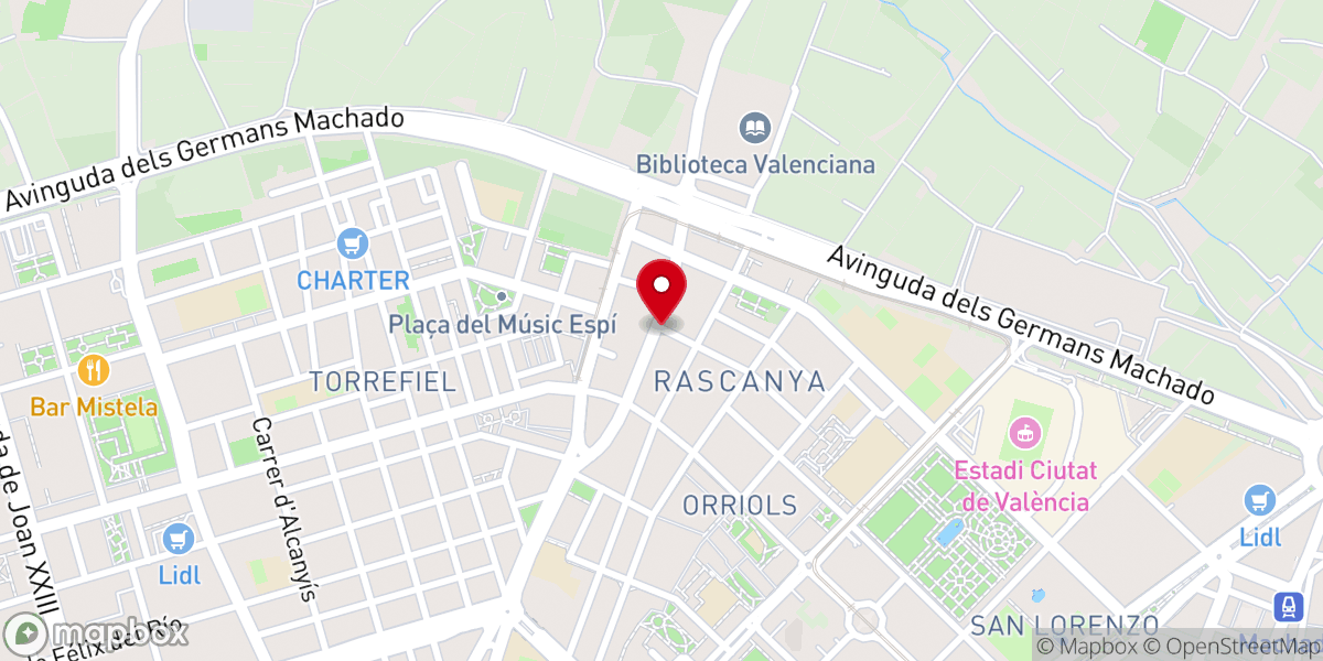 Map showing location of Iglesia Bezaleel Valencia