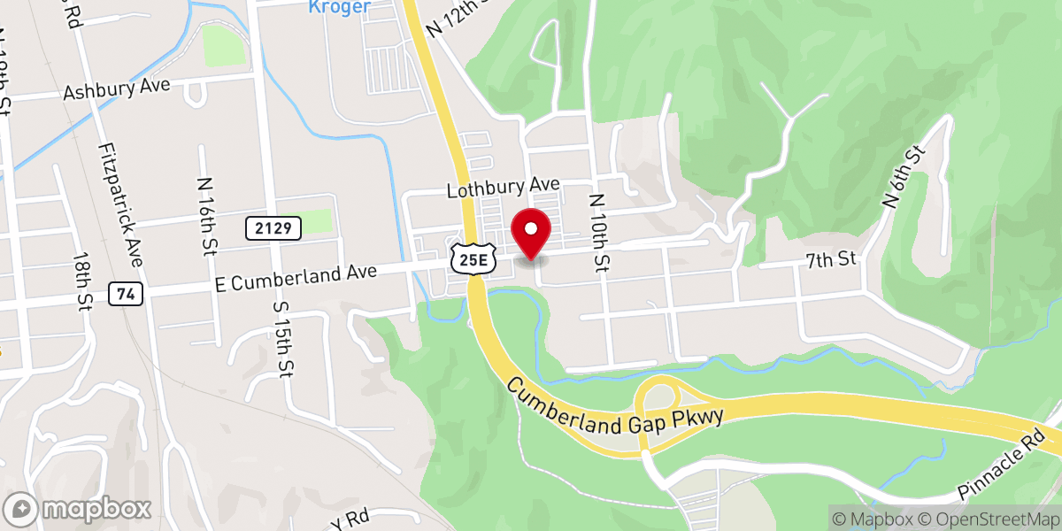 Map showing location of East Cumberland Avenue Baptist