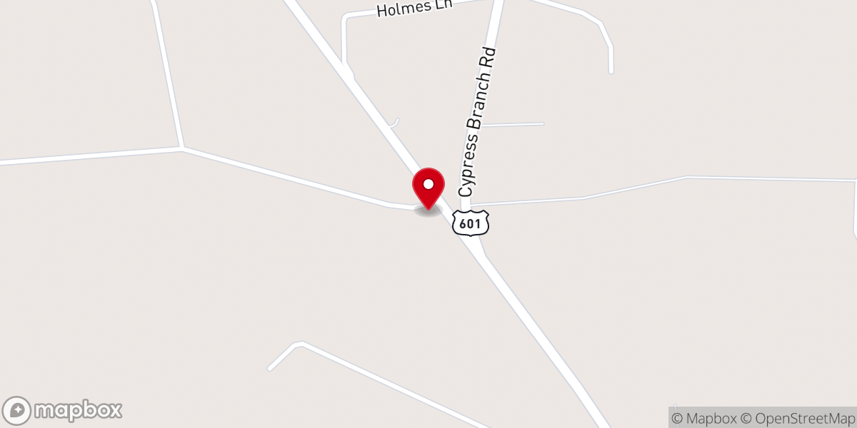 Map showing location of Antioch Baptist Church