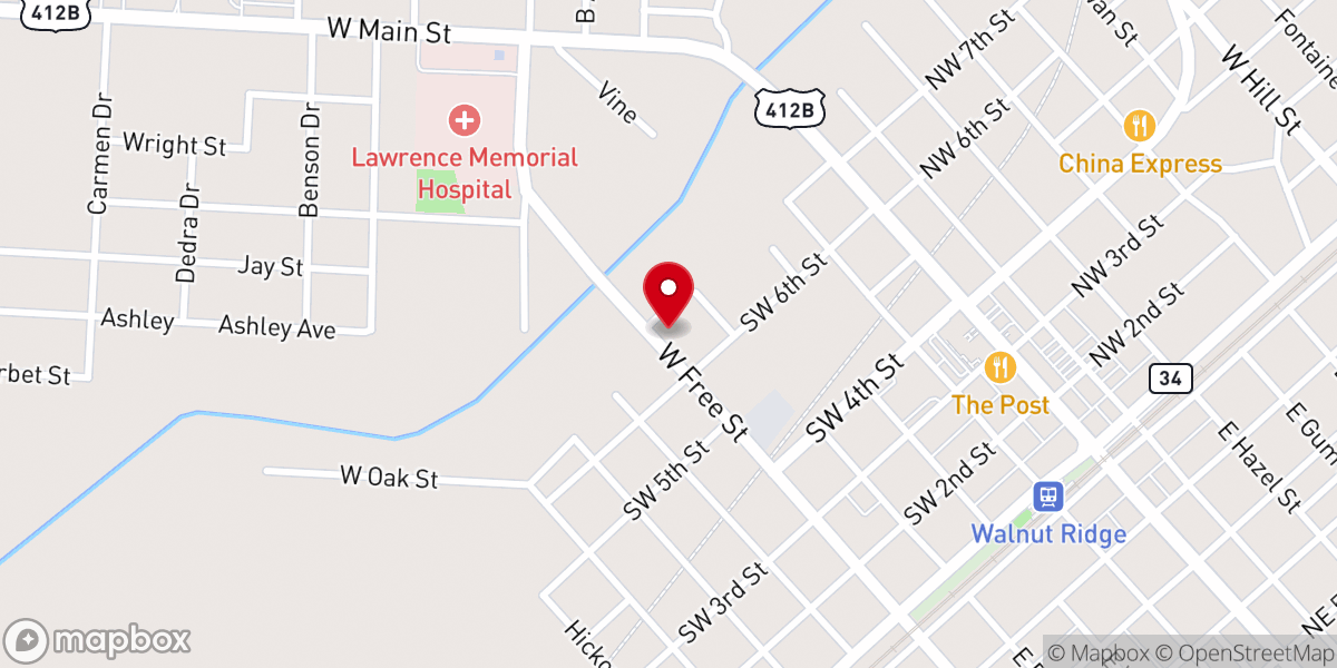 Map showing location of Free Street Church of Christ