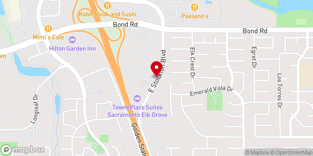 Map showing location of East Stockton Blvd & 9286 / Church (SB)